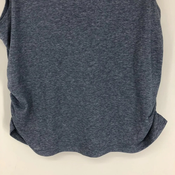 Nike Light Grey  Blue Yoga Ruched scoop neck Tank Top low back LG - Picture 10 of 15